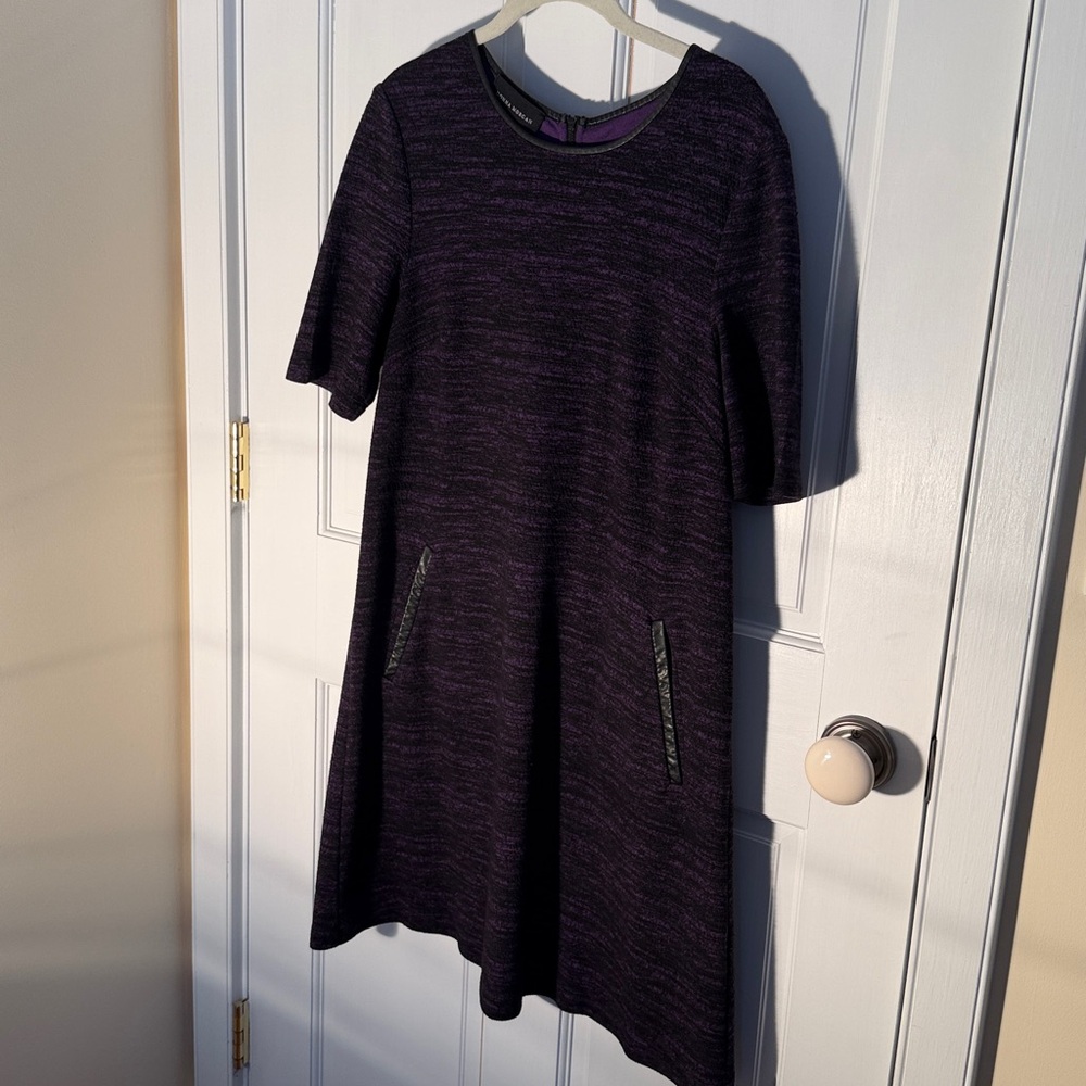 Donna Morgan A-line Dress, Deep Purple & Black